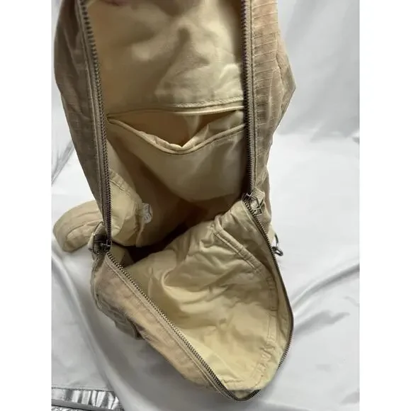 Vintage Eddie Bauer Nylon Backpack Crossbody Convertible Beige Gorpcore Hiking